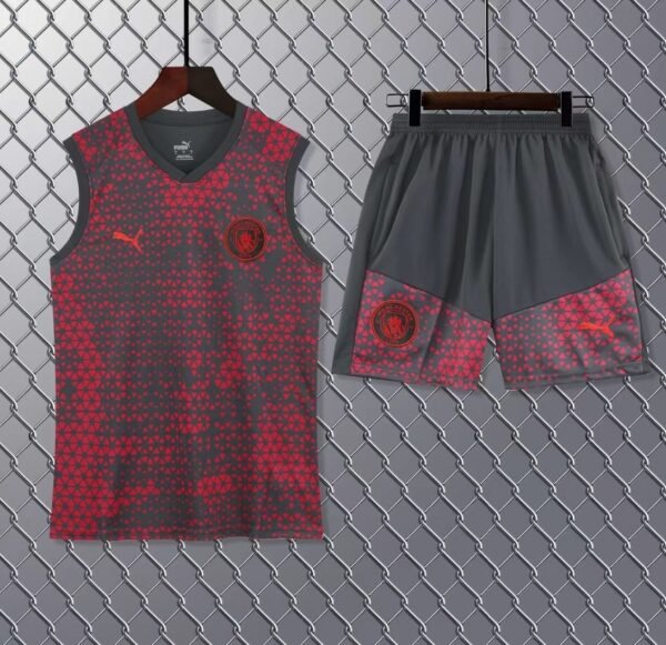 MAN CITY MAROON; BLACK (SLEEVELESS TRAINING KIT)