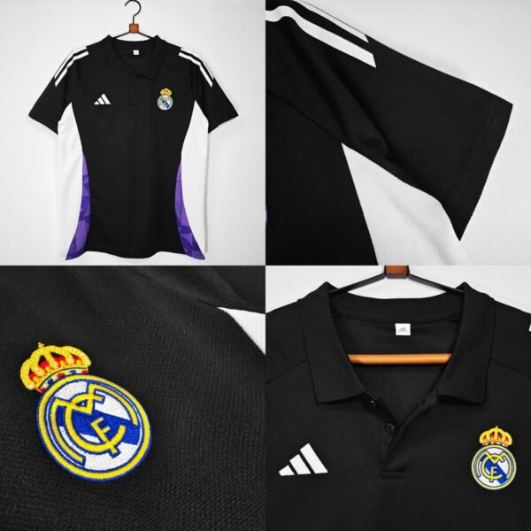 Merengues (RM) BLACK AND WHITE 24-25 POLO T SHIRT - Image 2