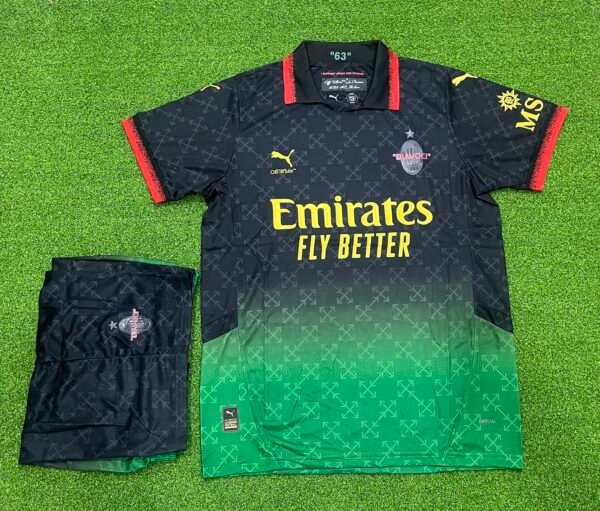 AC Milan black X offwhite Jersey with shorts